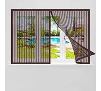 Mosquitera para ventanas magnéticas 100 x 115 cm Mosquiteras con Imán para Ventana Abatible Cierre Automático Iman Fuertes para Ventanas Balcón Patio, Marrón