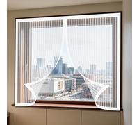 Mosquitera para Ventanas Magnéticas 100 x 145 cm Protección Contra Mosquitos y Moscas Mosquiteras Lavables para Ventana de Bricolaje para Caseras Oficina, Blanco