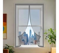 Mosquitera para Ventanas Magnéticas 110 x 125 cm Protección Contra Mosquitos y Moscas Mosquitera Ventanas Adhesiva Fácil Instalación Adhesiva para Balcón Corredera Terraza, Gris