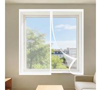 Mosquitera para Ventanas Magnéticas 110 x 150 cm Imanes Se Cierran Automáticamente Cortinas Mosquitera Ventana Lavables Adecuada para Decoración Del Hogar, Blanco