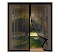 Mosquitera para Ventanas Magneticas 120 x 59 cm Fácil Instalación sin Taladrar, Fácil de Limpiar Antimosquitos con Imanes para Todas Las Ventanas, Negro