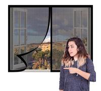 Mosquitera para Ventanas Magnéticas 125 x 130 cm sin Taladrar Ni Atornillar Mosquitera sin Taladrar Lavables para Exterior Jardín Balcón Salón Casa Tienda, Negro