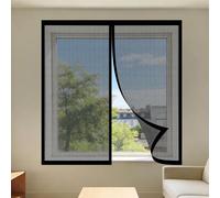 Mosquitera para Ventanas Magnéticas 130 x 95 cm Imanes Se Cierran Automáticamente Cortinas Mosquitera Ventana Lavables Adecuada para Decoración Del Hogar, Negro