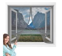 Mosquitera para Ventanas Magnéticas 140 x 160 cm sin Taladrar Ni Atornillar Mosquitera sin Taladrar Fácil de Ensamblar Autoadhesivo Adecuada para Decoración Del Hogar, Gris