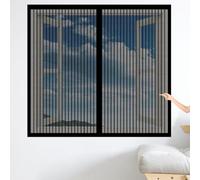 Mosquitera para Ventanas Magnéticas 155 x 85 cm Mantiene Insectos, Moscas y Mosquitos Fuera Mosquitera Ventana Fácil de Limpiar Adecuada para Decoración Del Hogar, Negro