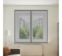 Mosquitera para Ventanas Magnéticas 50 x 105 cm sin Taladrar Ni Atornillar Mosquitera sin Taladrar Lavables para Ventana de Bricolaje para Caseras Oficina, Gris