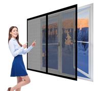 Mosquitera para Ventanas Magnéticas 50 x 115 cm Imanes Se Cierran Automáticamente Mosquitera Ventana Lavables para Ventanasde Balcón, Ventanasde Patio, Sala, Negro
