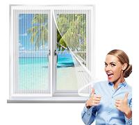 Mosquitera para ventanas magnéticas 50 x 125 cm Cortinas Mosquiteras con Malla Protección Contra Mosquitos y Moscas para Marco de Ventanas, Blanco