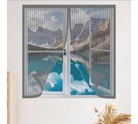 Mosquitera para Ventanas Magnéticas 50 x 75 cm Imanes Se Cierran Automáticamente Mosquitera Ajustable Ventanas Fácil de Ensamblar Autoadhesivo para Todas Las, Gris