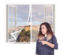Mosquitera para Ventanas Magnéticas 60 x 60 cm sin Taladrar Ni Atornillar Mosquitera sin Taladrar Lavables para Exterior Jardín Balcón Salón Casa Tienda, Blanco