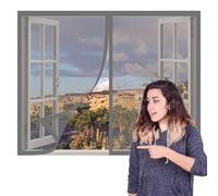 Mosquitera para Ventanas Magnéticas 60 x 60 cm sin Taladrar Ni Atornillar Mosquitera sin Taladrar Lavables para Exterior Jardín Balcón Salón Casa Tienda, Gris