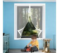 Mosquitera para Ventanas Magnéticas 70 x 130 cm sin Taladrar Ni Atornillar Mosquitera Ventana Mosquiteras Fácil Instalación Adhesiva para Todas Las Ventanas, Blanco