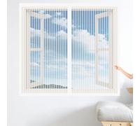 Mosquitera para Ventanas Magnéticas 75 x 80 cm Mantiene Insectos, Moscas y Mosquitos Fuera Mosquitera Ventana Fácil de Limpiar Adecuada para Decoración Del Hogar, Blanco