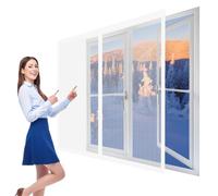 Mosquitera para Ventanas Magnéticas 80 x 160 cm Imanes Se Cierran Automáticamente Mosquitera Ventana Lavables para Ventanasde Balcón, Ventanasde Patio, Sala, Blanco