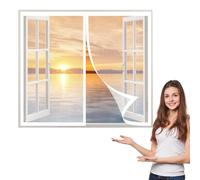Mosquitera para Ventanas Magnéticas 80 x 70 cm, Mosquitera para La Ventana Instalar sin Taladrar para Ventanas Balcón Patio, Blanco