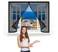 Mosquitera para ventanas magnéticas 85 x 90 cm Autoadhesivo Mosquitera Puerta Magnetica Instalar Sin Taladrar para Prevenir Mosquitos y Insectos Anti-Mosquito, Negro