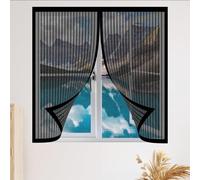 Mosquitera para Ventanas Magnéticas 95 x 110 cm Imanes Se Cierran Automáticamente Mosquitera Ajustable Ventanas Fácil de Ensamblar Autoadhesivo para Todas Las, Negro