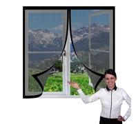 Mosquitera para Ventanas Magnéticas 95 x 165 cm sin Taladrar Ni Atornillar Mosquitera Ajustable Ventanas Fácil de Limpiar para Ventanasde Balcón, Ventanasde Patio, Sala, Negro