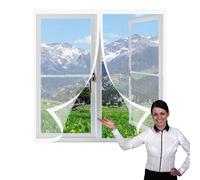 Mosquitera para Ventanas Magnéticas 95 x 165 cm sin Taladrar Ni Atornillar Mosquitera Ajustable Ventanas Fácil de Limpiar para Ventanasde Balcón, Ventanasde Patio, Sala, Blanco