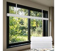 Mosquitera para Ventanas Sin Perforaciones, Malla de Fibra de Vidrio con Cinta Adhesiva de Sujeción, Red Anti Mosquitos de Medida Estándar para Salón y Dormitorio(Blanca,85x100cm)