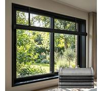 Mosquitera para Ventanas Sin Perforaciones, Malla de Fibra de Vidrio con Cinta Adhesiva de Sujeción, Red Anti Mosquitos de Medida Estándar para Salón y Dormitorio(Negro,50x140cm)