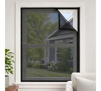 Mosquitera Para Ventanas Sin Taladrar, Red Antimosquitos con Banda Adhesiva Resistente, Malla Anti Insectos Lavable, Para Dormitorio, Salón, Cocina, Baño, Terraza, Caravana(Black,65x135cm,)
