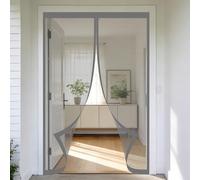 Mosquitera Puerta 100 x 130 cm Cierre Automático, Mantiene El Aire Fresco en El Interior, Fácil de Instalar, Los Bichos Fuera Mosquitera Reversible para Puerta Corredera, Gris