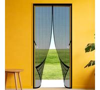 Mosquitera Puerta 104 x 288 cm Imanes para Un Autocierre Automáticamente Mosquitera Magnética Lejos de Los Mosquitos para Puertas de Patio y Balconeras, Negro
