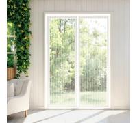 Mosquitera Puerta 105 x 215 cm Cierre Automático con Imanes y Pesos, Taladrar Fácil de Instalar Mantiene Versión Actualizada Puerta para Dormitorio, Blanco