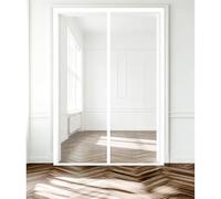 Mosquitera Puerta 105 x 215 cm Cierre Automático con Imanes y Pesos, Taladrar Fácil de Instalar Mantiene Cortina Mosquitera Magnética para Balcón, Cocina, Blanco