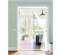 Mosquitera Puerta 106 x 246 cm con Fuertes Imanes para Un Autocierre, Fácil Instalación sin Taladrar, Antimosquitos Mosquitera Cortina Puerta Magnetica para Dormitorio, Blanco