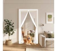 Mosquitera Puerta 110 x 170 cm Transpirables Antimosquitos, Sin Taladros, Magnético Automático, Con Velcra, Magnética Mosquitera para Puerta de para Ventanas y Balcón, Blanco