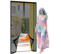 Mosquitera Puerta 110 x 210 cm Magnético Automático Mosquitero Magnético Puerta Resistente a La Rotura para Puertas de Salón Balcón Corredor, Negro