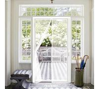 Mosquitera Puerta 111 x 246 cm Malla Ultrafina Anti-Insectos sin Taladrar, Cierre Automático con Imanes Fuertes Cortina Mosquitera Puerta Corredera para Pasillos Puertas, Blanco