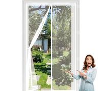 Mosquitera Puerta 113 x 224 cm con Fuertes Imanes para Un Autocierre, Fácil Instalación sin Taladrar, Antimosquitos, Mosquitera para Puertas para Balcón, Cocina, Blanco