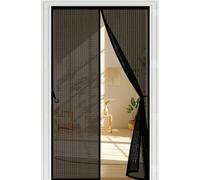 Mosquitera Puerta 120 x 235 cm con Fuertes Imanes para Un Autocierre, Fácil Instalación sin Taladrar, Antimosquitos Cortina Magnética Puerta Doble para Dormitorio, Negro
