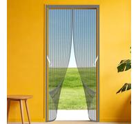 Mosquitera Puerta 120 x 274 cm Imanes para Un Autocierre Automáticamente Mosquitera Magnética Lejos de Los Mosquitos para Puertas de Patio y Balconeras, Gris