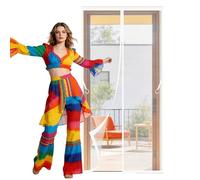 Mosquitera Puerta 126 x 228 cm Imanes para Un Autocierre Mosquito Net No Requiere Herramientas, Fácil de Instalar para Todos Los Tamaños de Puertas, Blanco