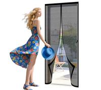 Mosquitera Puerta 126 x 290 cm Imanes para Un Autocierre Mosquitera Puerta Magnetica Resistente para Puertas de Patio y Balconeras, Negro