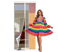 Mosquitera Puerta 127 x 244 cm Varios Tallas Mosquitera Puerta Magnetica Corredera Cortina Resistente a La Rotura, Resistente para Puertas de Salón Balcón Corredor, Blanco