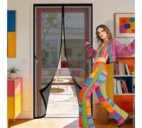 Mosquitera Puerta 127 x 260 cm Varios Tallas Cortina Magnética Fácil Instalación sin Taladrar para Puertas Cortina de Sala de Estar Balcón Corredera de Patio, Negro