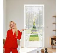 Mosquitera Puerta 127 x 265 cm Varios Tallas Adsorción Magnética Anti Mosquito Insecto Mosquitera Fácil Instalación sin Taladrar para Puerta Del Balcón, Patio, Blanco