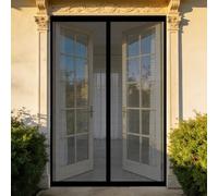 Mosquitera Puerta 130 x 190 cm Junta Magnética de Arriba a Abajo, sin Taladrar, Transpirables, Resistente Al Viento Cortinas Mosquiteras para Puerta Exterior, Negro