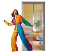 Mosquitera Puerta 130 x 248 cm Imanes para Un Autocierre Mosquitera Puertas Cortina Magnética Lejos de Los Mosquitos para Puertas de Salón Balcón Corredor, Gris