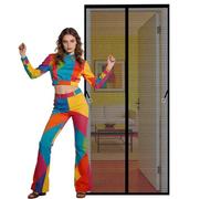 Mosquitera Puerta 131 x 203 cm Cierre Magnético de Arriba a Abajo Cortinas Mosquitera Puerta No Requiere Herramientas, Fácil de Instalar para Puertas de Patio y Balconeras, Negro