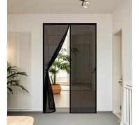 Mosquitera Puerta 131 x 204 cm Cierre Automático con Imanes y Pesos, Taladrar Fácil de Instalar Mantiene Mosquitera Cortina Puerta Magnetica Proteger a su Familia, Negro