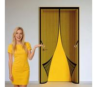 Mosquitera Puerta 131 x 247 cm Varios Tallas Rede Mosquito Porta Magnética de Uso en Dos Temporadas, Resistente a Arañazos e Insectos para Puertas de Patio y Balconeras, Negro
