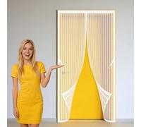 Mosquitera Puerta 131 x 251 cm Varios Tallas Rede Mosquito Porta Magnética de Uso en Dos Temporadas, Resistente a Arañazos e Insectos para Puertas de Patio y Balconeras, Blanco