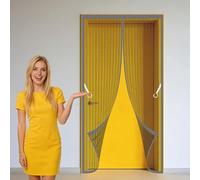 Mosquitera Puerta 131 x 266 cm Varios Tallas Rede Mosquito Porta Magnética de Uso en Dos Temporadas, Resistente a Arañazos e Insectos para Puertas de Patio y Balconeras, Gris