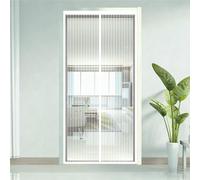 Mosquitera Puerta 131 x 300 cm con Fuertes Imanes para Un Autocierre, Fácil Instalación sin Taladrar, Antimosquitos, Cortina Mosquitera Magnética para Dormitorio, Blanco